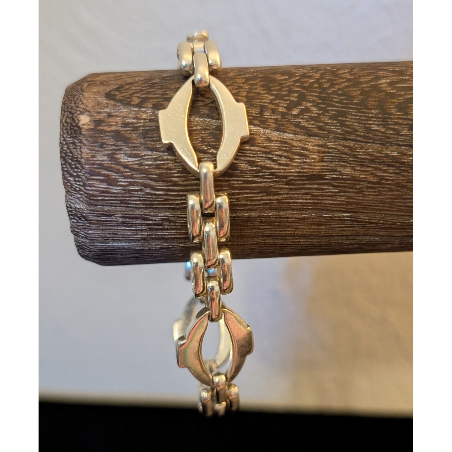 Vtg Mexico Taxco Solid 925 Sterling Silver Panther Oval Link Bracelet 189$